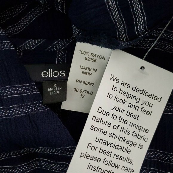 Ellos‎ Womens Top Size 12 Tunic Side Slits NWT - Picture 5 of 7